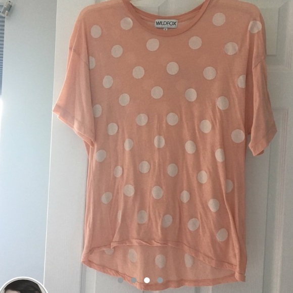 WILDFOX Polka Dot Pink Oversized Top - Picture 3 of 4